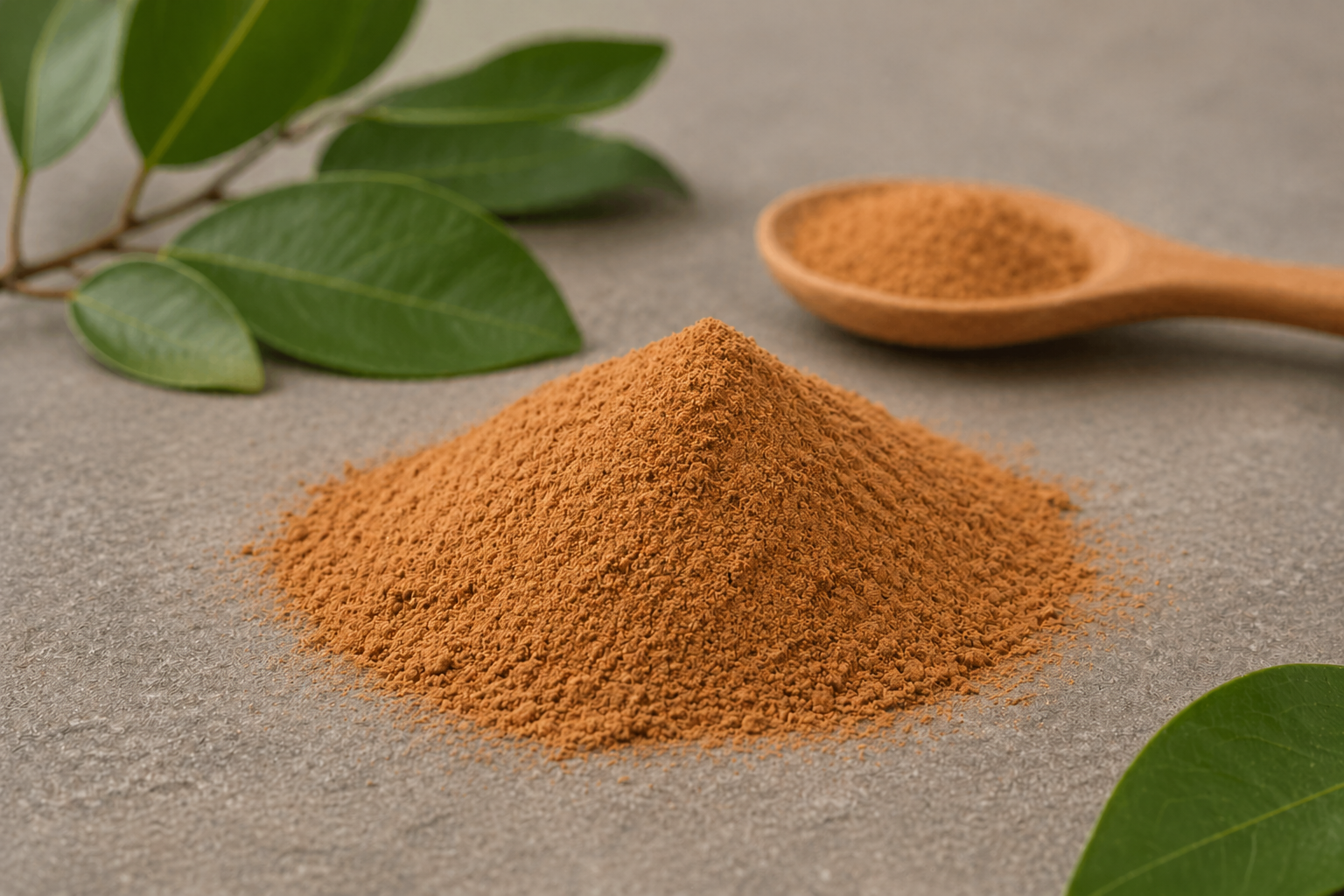 Finely ground, pure Ceylon cinnamon powder with a delicate, sweet aroma